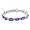 Image 1 : 14KT White Gold 27.12ctw Tanzanite and Diamond Bracelet