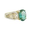 Image 2 : 14KT Yellow Gold 2.47ct Emerald and Diamond Ring