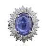 Image 1 : 14KT White Gold 9.20ct Tanzanite and Diamond Ring