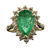 Image 1 : 14KT Yellow Gold 2.60ct Emerald and Diamond Ring