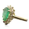 Image 2 : 14KT Yellow Gold 2.60ct Emerald and Diamond Ring