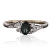 Image 1 : 18KT White Gold 0.38ct Alexandrite and Diamond Ring