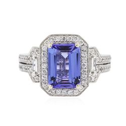 18KT White Gold 2.59ct Tanzanite and Diamond Ring