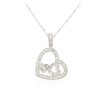 Image 2 : 14KT White Gold 0.49ctw Diamond Pendant With Chain