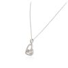 Image 3 : 14KT White Gold 0.49ctw Diamond Pendant With Chain
