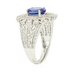 14KT White Gold 1.95ct Tanzanite and Diamond Ring