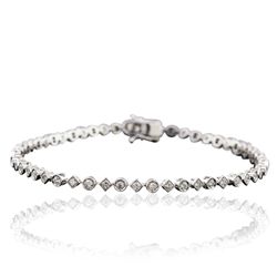 14KT White Gold 1.15ctw Diamond Tennis Bracelet