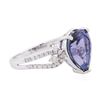 Image 2 : 14KT White Gold 3.88ct Tanzanite and Diamond Ring