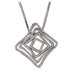 14KT White Gold 0.97ctw Diamond Pendant With Chain