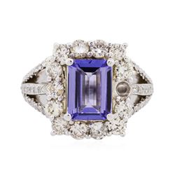 14KT White Gold 2.43ct Tanzanite and Diamond Ring