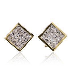 18KT Yellow Gold 2.51ctw Diamond Earrings