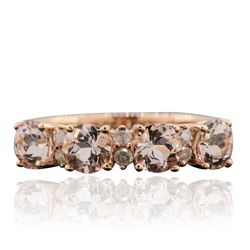 14KT Rose Gold 1.31ctw Morganite and Diamond Ring