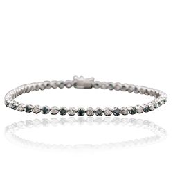 14KT White Gold 0.60ctw Blue Diamond Bracelet