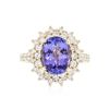 Image 1 : 14KT Yellow Gold 3.28ct Tanzanite and Diamond Ring