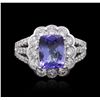 Image 1 : 14KT White Gold 2.38ct Tanzanite and Diamond Ring