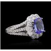 Image 2 : 14KT White Gold 2.38ct Tanzanite and Diamond Ring