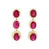 Image 1 : 14KT Yellow Gold 13.98ctw Ruby and Diamond Earrings