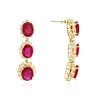 Image 2 : 14KT Yellow Gold 13.98ctw Ruby and Diamond Earrings