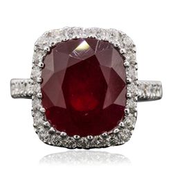 14KT White Gold 10.00ct Ruby and Diamond Ring