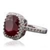 Image 2 : 14KT White Gold 10.00ct Ruby and Diamond Ring