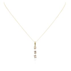 14KT Yellow Gold 0.86ctw Diamond Pendant With Chain
