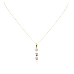 14KT Yellow Gold 0.86ctw Diamond Pendant With Chain