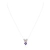 Image 1 : 14KT White Gold 1.08ct Tanzanite and Diamond Pendant With Chain