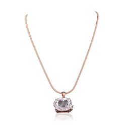 14KT Rose Gold GIA Certified 38.99ct Kunzite and Diamond Pendant With Chain