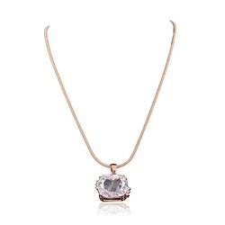 14KT Rose Gold GIA Certified 38.99ct Kunzite and Diamond Pendant With Chain