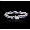 Image 2 : 14KT White Gold 5.72ctw Sapphire and Diamond Bracelet