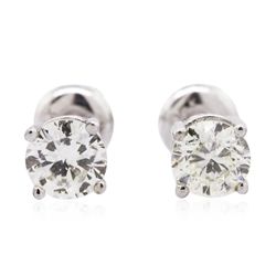 14KT White Gold 0.94ctw Diamond Solitaire Earrings