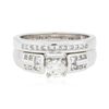 Image 1 : Platinum 0.94ctw Diamond Ring Wedding Set