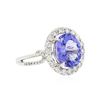 Image 2 : 14KT White Gold 2.76ct Tanzanite and Diamond Ring