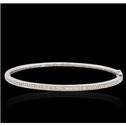 14KT White Gold 1.01ctw Diamond Bangle Bracelet