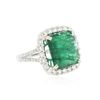 Image 2 : 14KT White Gold 7.77ct Emerald and Diamond Ring