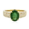 Image 1 : 14KT Yellow Gold 1.52ct Emerald and Diamond Ring