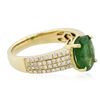 Image 2 : 14KT Yellow Gold 1.52ct Emerald and Diamond Ring