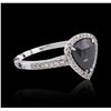 Image 2 : 14KT White Gold 1.31ctw Black Diamond Ring