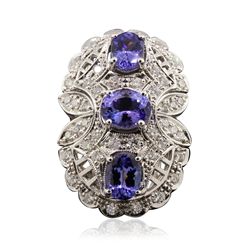 14KT White Gold 4.74ct Tanzanite and Diamond Ring