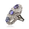 Image 2 : 14KT White Gold 4.74ct Tanzanite and Diamond Ring