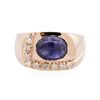 Image 1 : 14KT Rose Gold 4.33ct Sapphire and Diamond Ring
