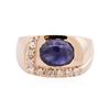 Image 1 : 14KT Rose Gold 4.33ct Sapphire and Diamond Ring