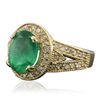 Image 2 : 14KT Yellow Gold 2.81ct Emerald and Diamond Ring