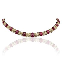 18KT Yellow Gold 47.33ctw Ruby and Diamond Suite