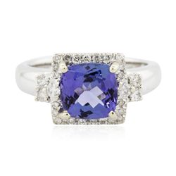 14KT White Gold 2.17ct Tanzanite and Diamond Ring