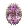 Image 1 : 14KT Rose Gold 45.02ct GIA Certified Kunzite and Diamond Ring