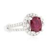 Image 2 : 14KT White Gold 1.39ct Ruby and Diamond Ring