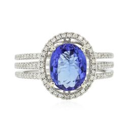 14KT White Gold 1.87ct Tanzanite and Diamond Ring