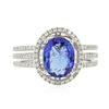 Image 1 : 14KT White Gold 1.87ct Tanzanite and Diamond Ring