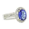 Image 2 : 14KT White Gold 1.87ct Tanzanite and Diamond Ring